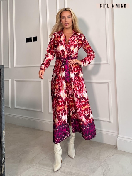 Pink - Girl In Mind Brielle Shirt Maxi Dress (B23804) | 37 €