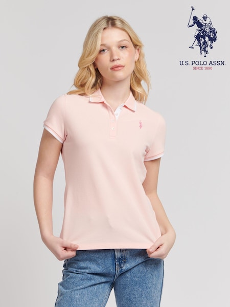 U.S. Polo Assn. Pink Regular Fit Womens Pique Polo Shirt (B23827) | €51