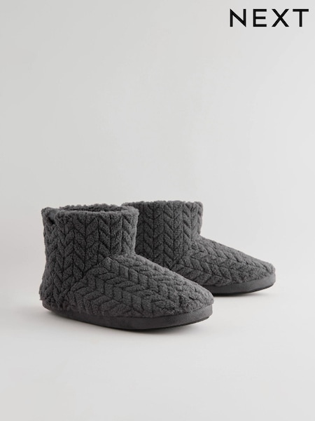 Grey Boot Slippers (B23843) | AED52