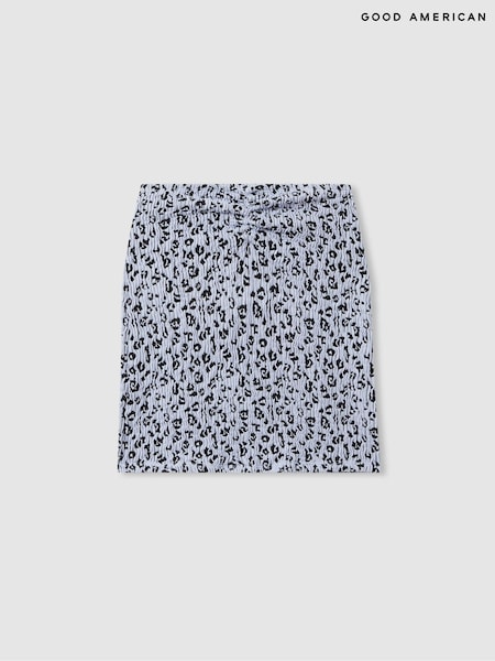 Good American Good American Always Fits Textured Leopard Print Mini Skirt (B23936) | €124