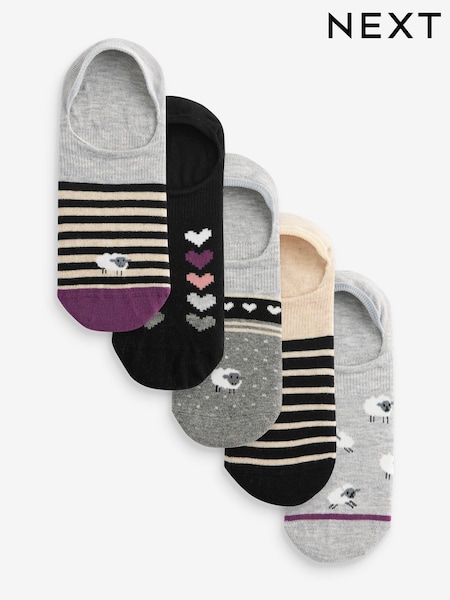Black/White Sheep Invisible Socks 5 Pack (B23958) | €14.50