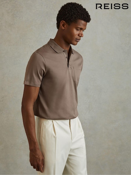 Reiss Cinder Austin Mercerised 100% Cotton Polo Shirt (B23965) | AED490