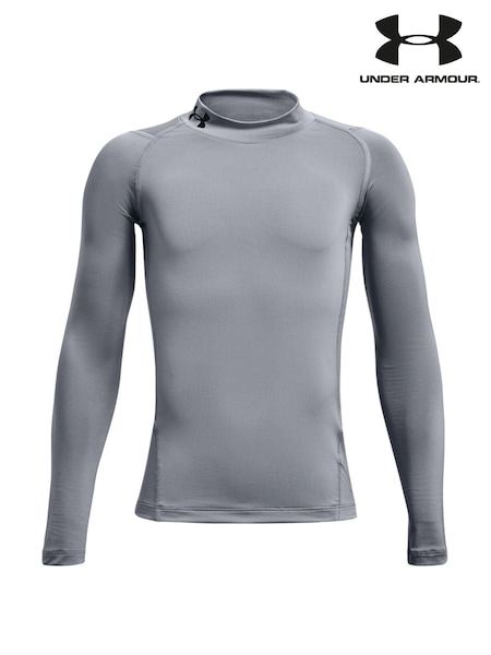 Under Armour Cloud Grey Heat Geat Mock Neck Long Sleeve T-Shirt (B24005) | AED151