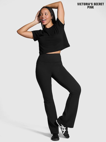Victoria's Secret PINK Black Relay Compression Flared Leggings (B24020) | €20.50