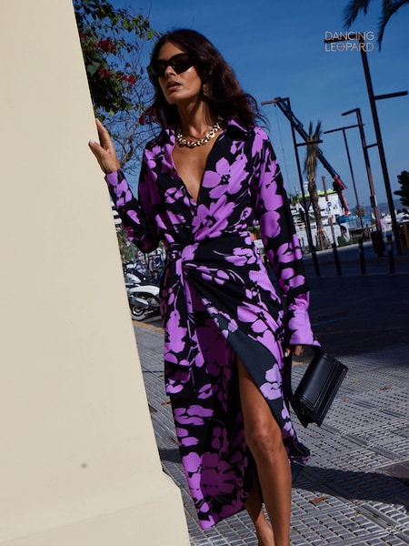 Dancing Leopard Frankie Wrap Black Dress (B24154) | 3,725 UAH