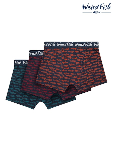 Green - Regular Weird Fish Ashridge Boxer Shorts 3 Pack