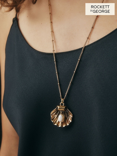 Rockett St George Shell and Pearl Necklace (B24299) | 93 LEI