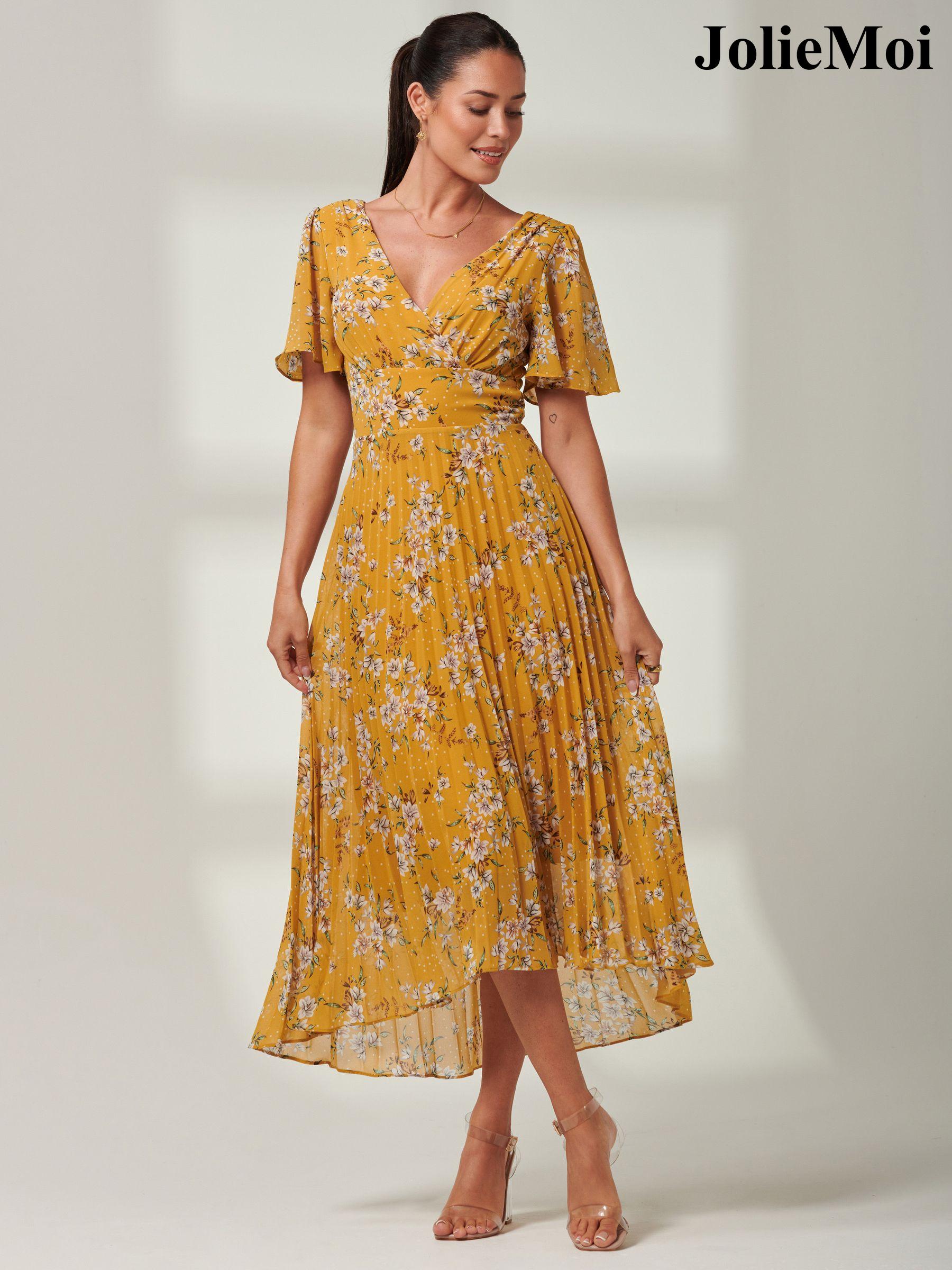 Yellow v neck dress top