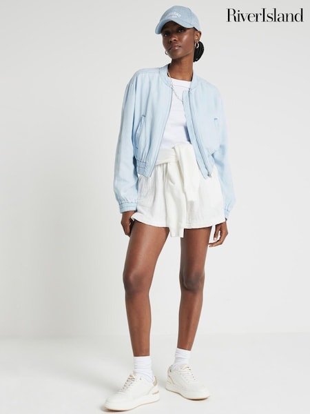 River Island Blue Lyocell Casual Bomber Jacket (B24360) | €27