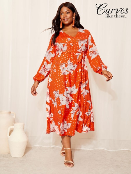 Curves Like These V Neck Midi Dress (B24412) | €40