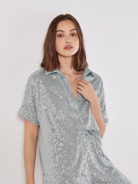 Apricot Silver Sequin Lines Boxer Shorts (B24473) | €17.50