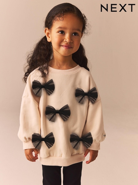 Cream Bow Sweatshirt And Flare Set (3mths-7yrs) (B24546) | R$ 145 - R$ 185