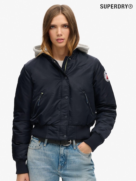 Superdry Blue Hooded Bomber Jacket (B24597) | €66