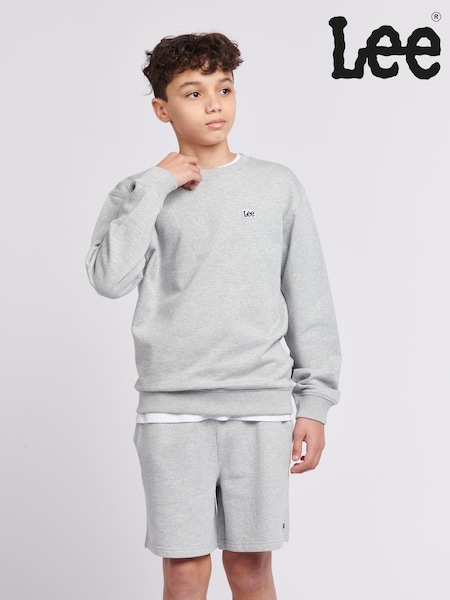 Lee Grey Boys 100% Cotton Badge Sweatshirt (B24658) | AED204 - AED245