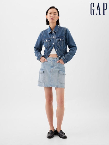 Gap Light Blue Denim Cargo Mini Skirt (B24680) | €15.50