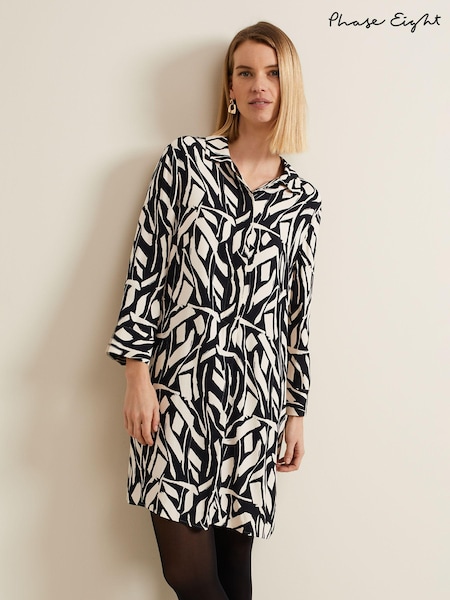Phase Eight Black Geo Ruby Tunic Dress (B24762) | €50