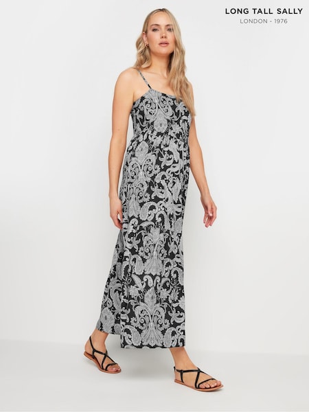 Long Tall Sally Black Paisley Print Strappy Maxi Dress (B24819) | €43