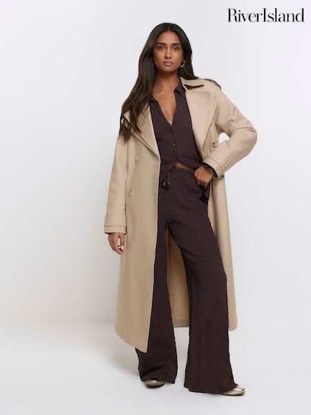 River Island Wide Leg Textured Trousers (B24890) | 125 LEI