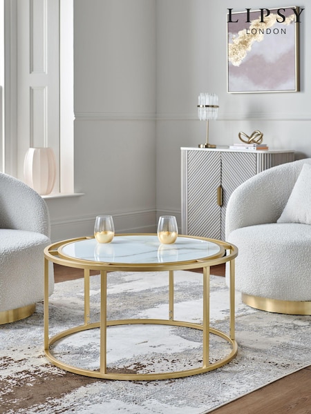 Lipsy Marble and Gold Effect Frame Coffee Table (B25020) | €372
