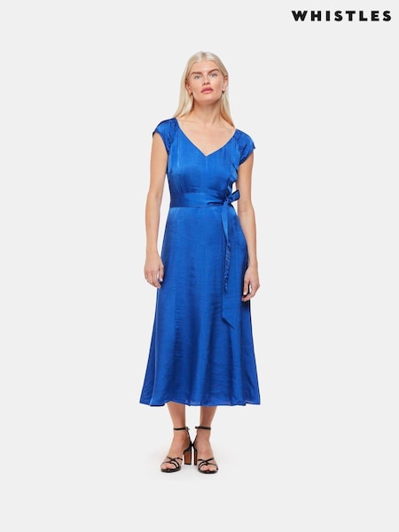 Whistles Petite Cobalt Blue Arie Twist Front Dress (B25049) | 145 €