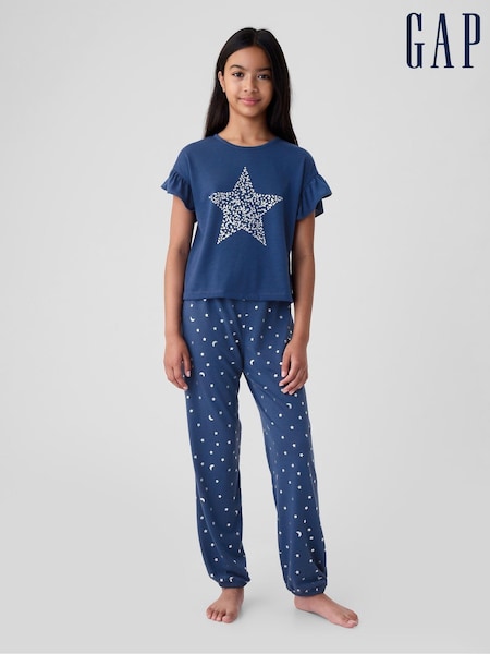 Gap Blue Graphic Short Sleeve Pyjama Set (4-13yrs) (B25409) | €19.50
