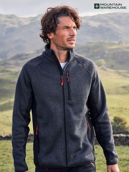 Negru - Jachetă din fleece cu fermoar întreg Mountain Warehouse Bărbați Treston (B25530) | 357 LEI