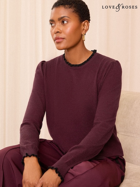 Love & Roses Fine Gauge High Neck Jumper (B25550) | 125 LEI