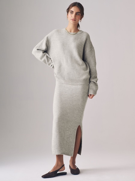 Maro - The Set Crew Neck Jumper with Pencil Skirt Coord (B25750) | 234 LEI