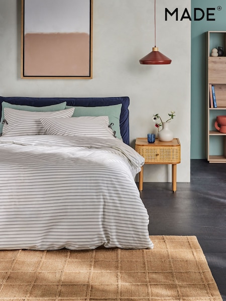 MADE.COM Grey Otto 180 Thread Count Duvet Cover and Pillowcase Set (B25878) | €40 - €81