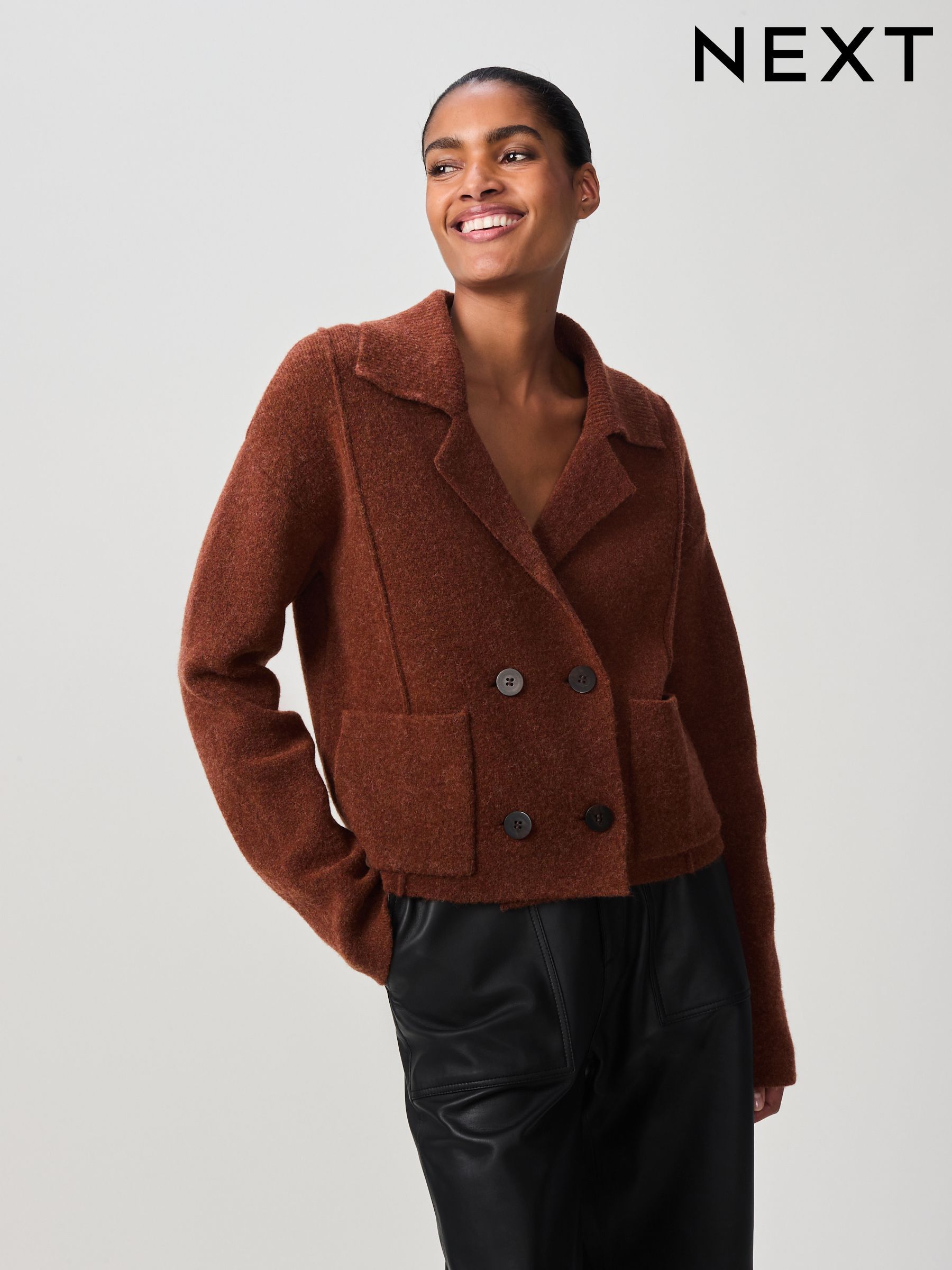 Women s Cardigans Curve Long Sleeve Collared Knitwear Next Luxembourg