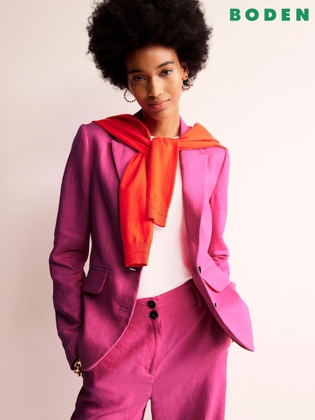 Boden Pink Marylebone 100% Linen Blazer (B26020) | €138