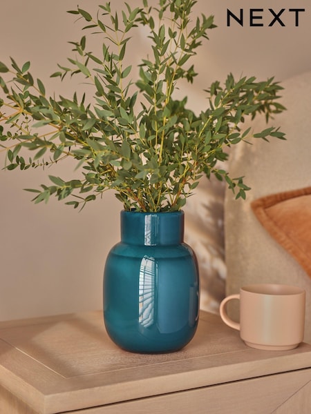 Teal Blue Glass Vase (B26230) | CA$40