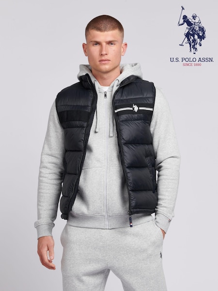 U.S. Polo Assn. Black 3D Tape Mens Gilet (B26298) | AZN 201
