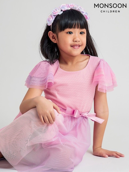 Monsoon Purple Ruffle Sleeve Ombre Dress (B26426) | € 28 - € 35