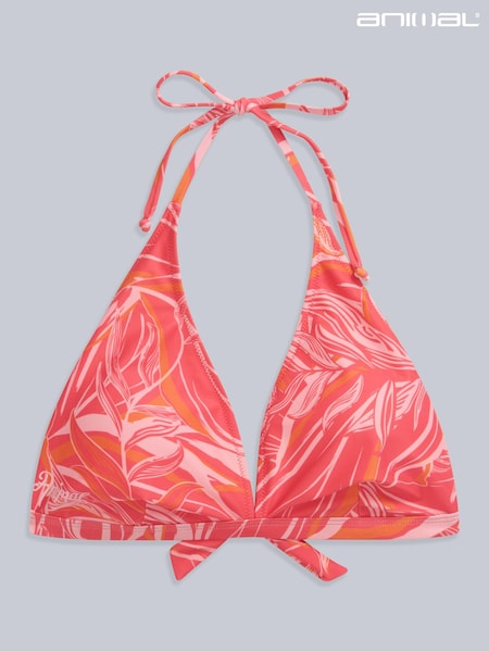 Animal Iona Halter Printed Bikini Top (B26529) | 89 LEI