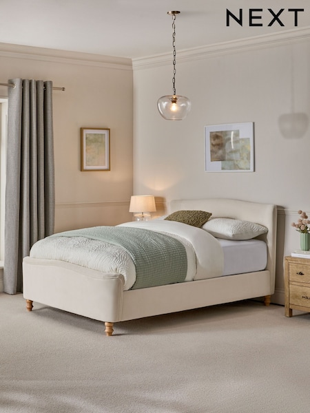 Soft Velvet Natural Oyster Reign Upholstered Bed Frame (B26657) | €825 - €1,075