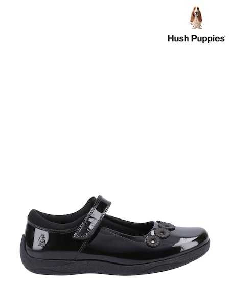 Negru lăcuit - Hush Puppies Copii mai mari Christina Pantofi (B26690) | 270 LEI