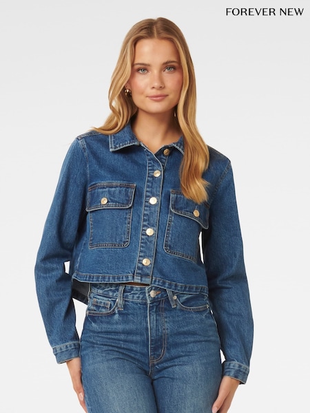 Forever New Blue Dana Denim Shacket (B26820) | €40
