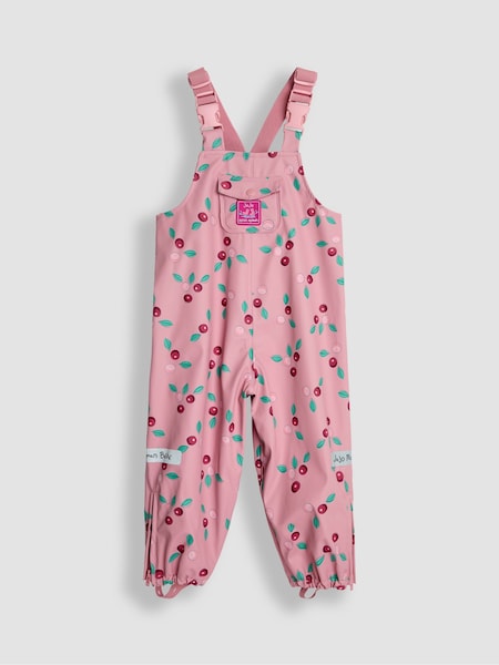 JoJo Maman Bébé Pink Cherry Print Waterproof Dungarees (B26902) | €63 - €66