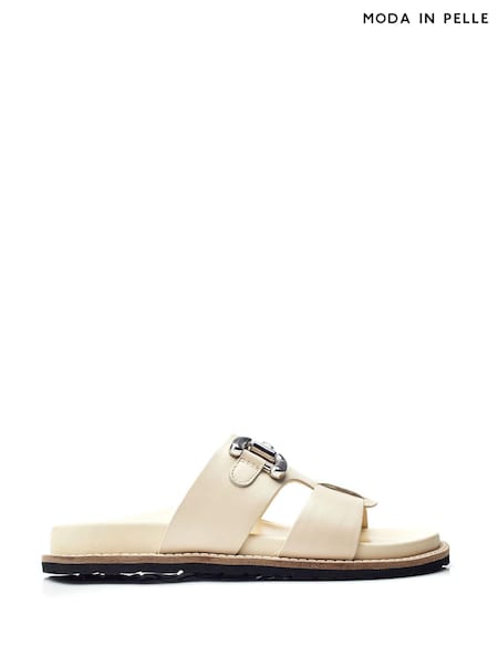 Moda in Pelle Olette Snaffle Trim H Band Footbed Sandals (B26905) | AED259