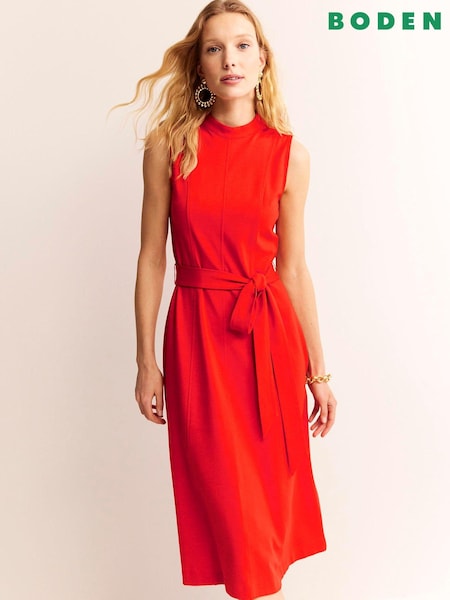 Boden Red Nicola High Neck Ponte Dress (B26908) | €51
