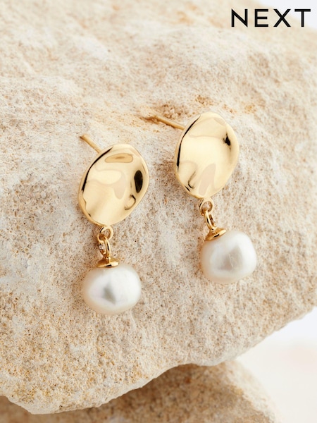 Gold Tone Vermeil Sterling Silver Premium Collection Fresh Water Pearl Drop Earrings (B27005) | €60