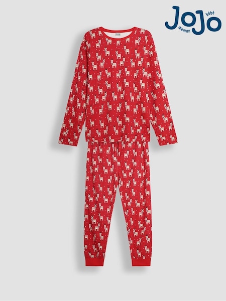 JoJo Maman Bébé Red Mens Reindeer Print Pyjamas Set (B27078) | $91