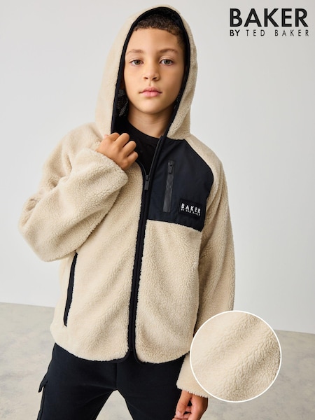 Baker by Ted Baker Cream Hooded Zip Through Fleece (B27115) | 30 € - 34 €