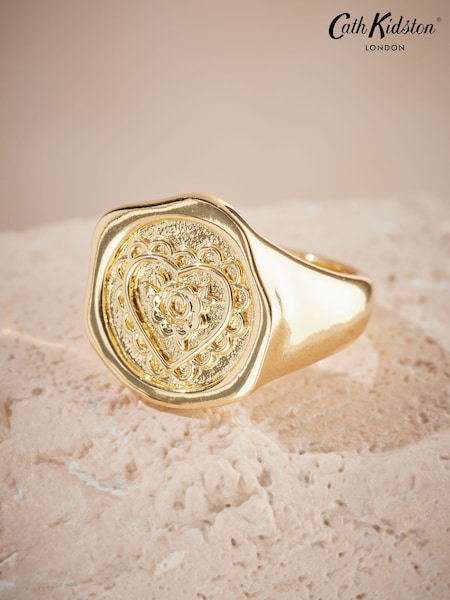 Cath Kidston Gold Tone Lace Hearts Ring (B27318) | ₪111