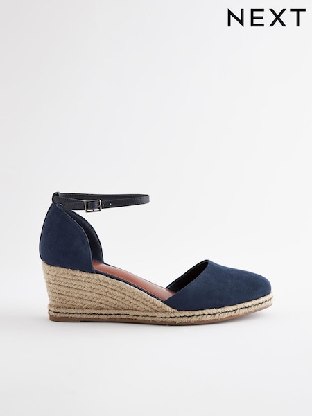 Navy Blue Forever Comfort® Closed Toe Espadrille Wedges (B27320) | 175 QAR
