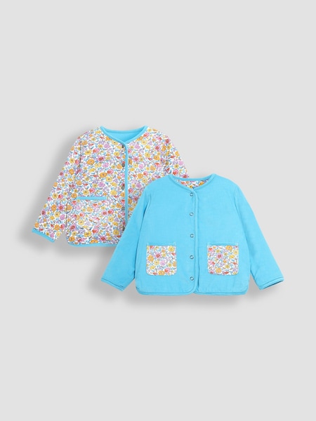 JoJo Maman Bébé Autumn Floral Quilted Reversible Cord Jacket (B27356) | € 37