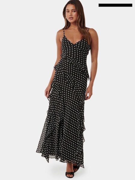 Forever New Black Poppy Ruffle Gown (B27377) | €70