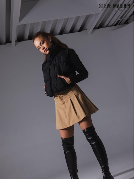 Steve Madden Courtside Black Boots (B27402) | 626 LEI