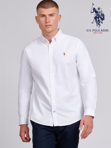 U.S. Polo Assn. White Mens Peached Oxford Shirt (B27407) | €80